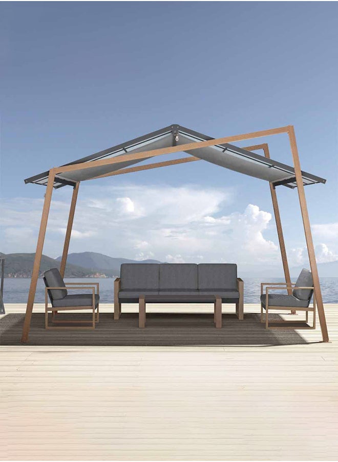 DANUBE HOME Darren Triangle Shaped Gazebo Party Tent Heavy Duty Party Tent For Camping Wedding Party Patio Backyard Lawn Beach Modern Outdoor Furniture 3X4M  - Image 1