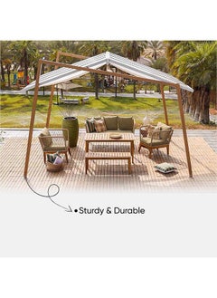 DANUBE HOME Darren Triangle Shaped Gazebo Party Tent Heavy Duty Party Tent For Camping Wedding Party Patio Backyard Lawn Beach Modern Outdoor Furniture 3X4M  - Image 4