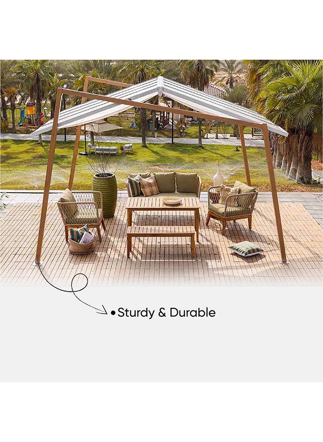 DANUBE HOME Darren Triangle Shaped Gazebo Party Tent Heavy Duty Party Tent For Camping Wedding Party Patio Backyard Lawn Beach Modern Outdoor Furniture 3X4M  - Image 4