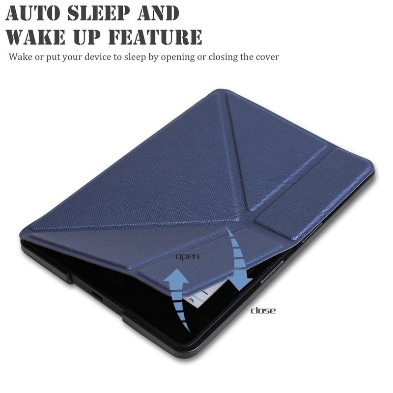 WALNEW New Origami Case Cover for Amazon Kindle Voyage (November 2014) - Full Device Protection with PU Leather and Smart Auto Sleep Wake Functionï¼ˆDarkblue-Origami Coverï¼‰ - Image 3