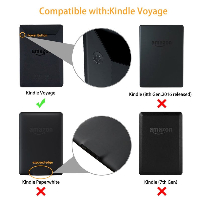 WALNEW New Origami Case Cover for Amazon Kindle Voyage (November 2014) - Full Device Protection with PU Leather and Smart Auto Sleep Wake Functionï¼ˆDarkblue-Origami Coverï¼‰ - Image 2