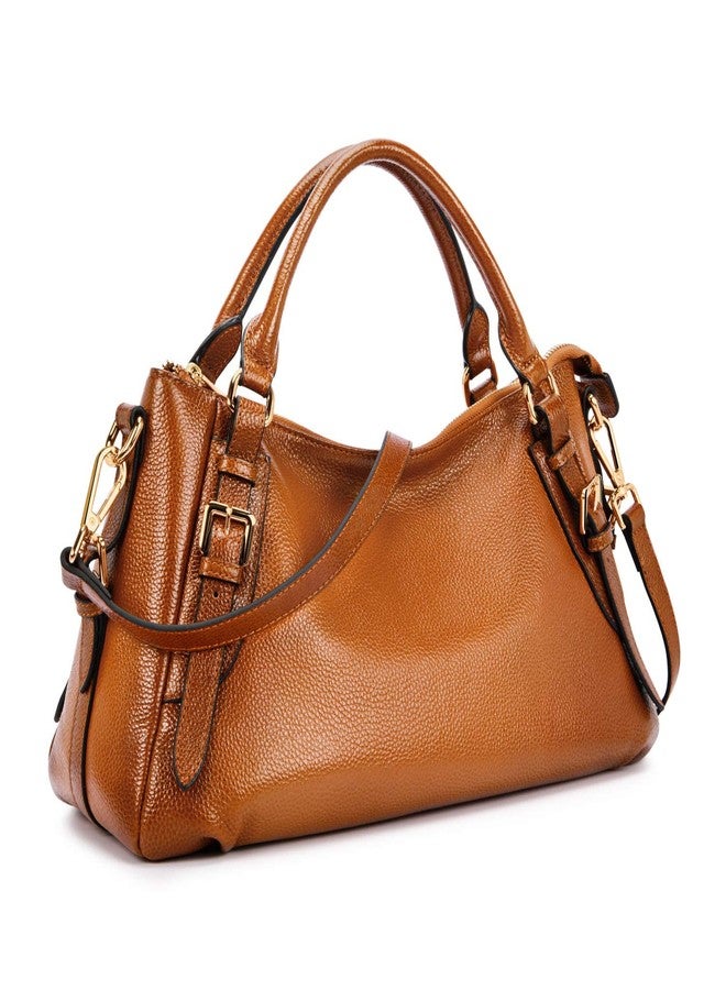 Kattee Women's Soft Genuine Leather Satchel Purses Top Handle Crossbody Bags Ladies Designer Medium Size Hobo Handbags(Sorrel) - Image 1
