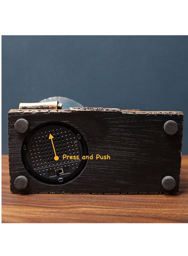 SOLARAE كرة ثلج عتيقة مع مؤقت ساعة رملية LED موسيقية صندوق موسيقى كريستالي مجموعة ساعة رملية لتزيين المدفأة في المنزل قلعة فضية - Image 3