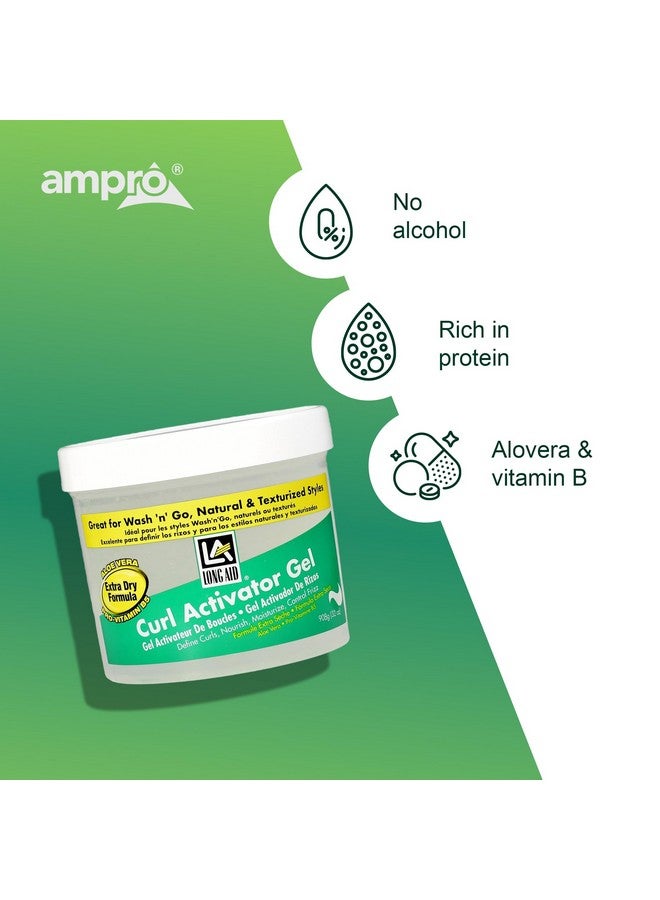 Ampro Long-Aid Activator Gel - Enriched with Aloe Vera, Protein, and Vitamin B Complex - Brings Essential Moisture to Strands - Defines Your Natural Curls - Extra Dry - 32 oz - Image 5