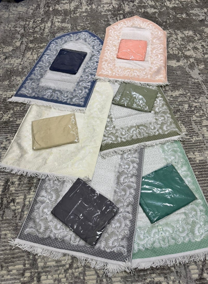 Embroidered jacquard prayer rug with Jalal open prayer sheet - Image 3