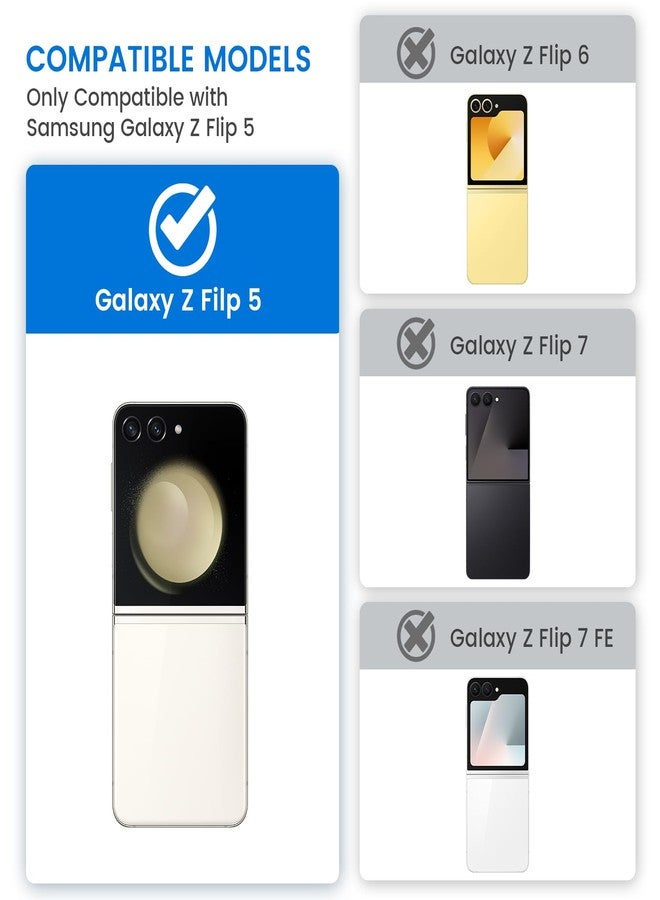 VEGO for Galaxy Z Flip 5 Case with Stand, 360°Ring Magnetic Ring Kickstand & Belt Clip Holster & Camera Screen Protector & Hinge Protection, Shockproof Cover - Black - Image 2