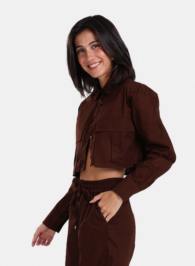 Clue Cropped Poplin Lounge Shirt - Image 2