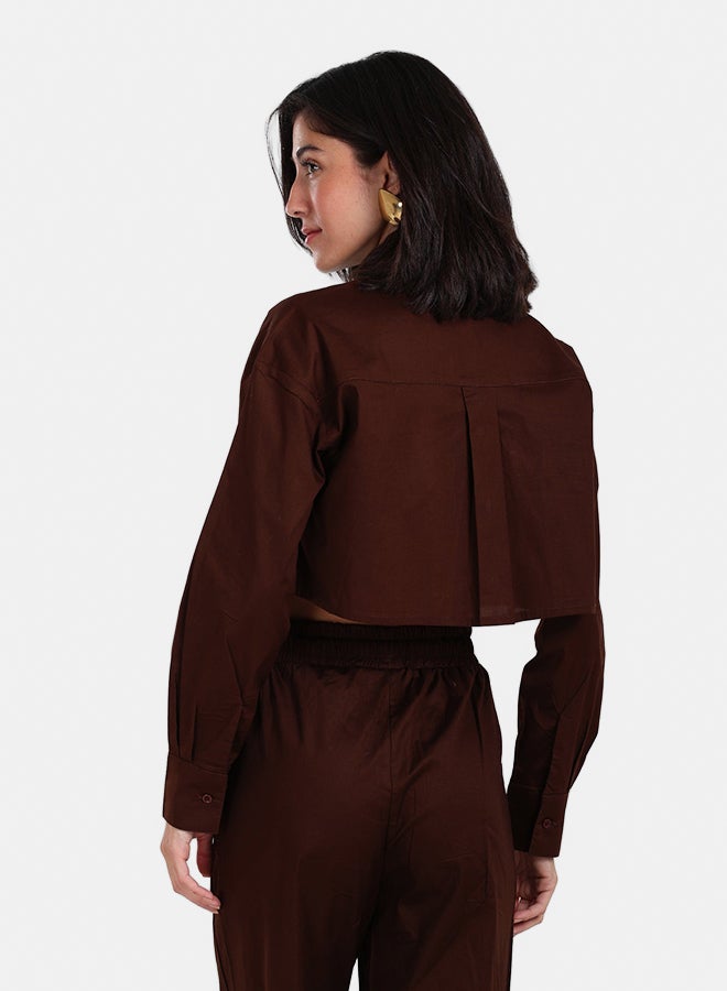 Clue Cropped Poplin Lounge Shirt - Image 4