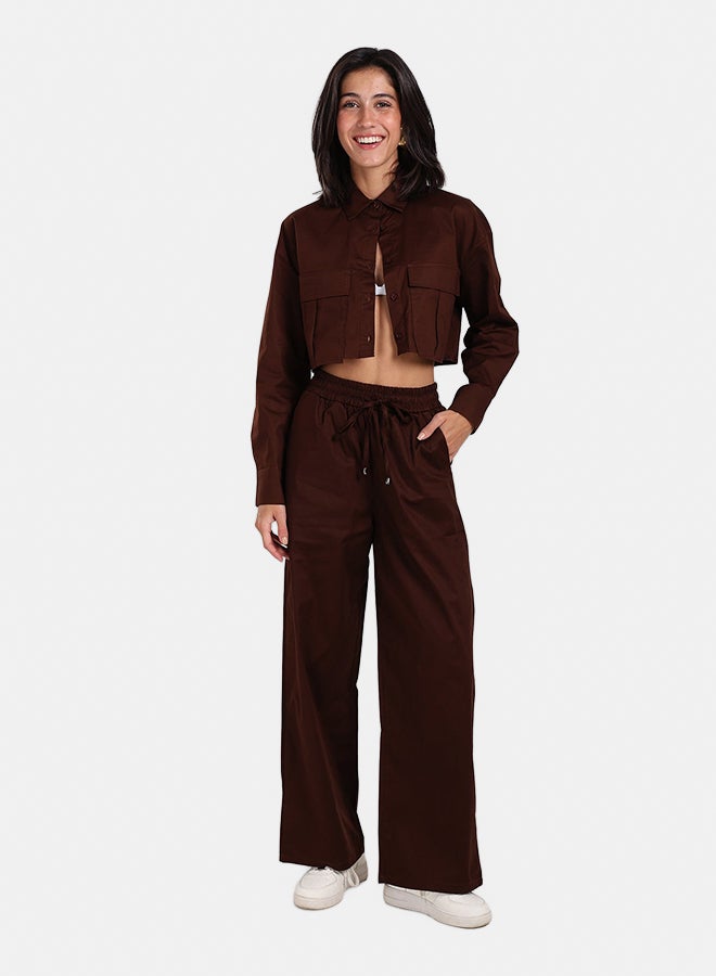 Clue Cropped Poplin Lounge Shirt - Image 5