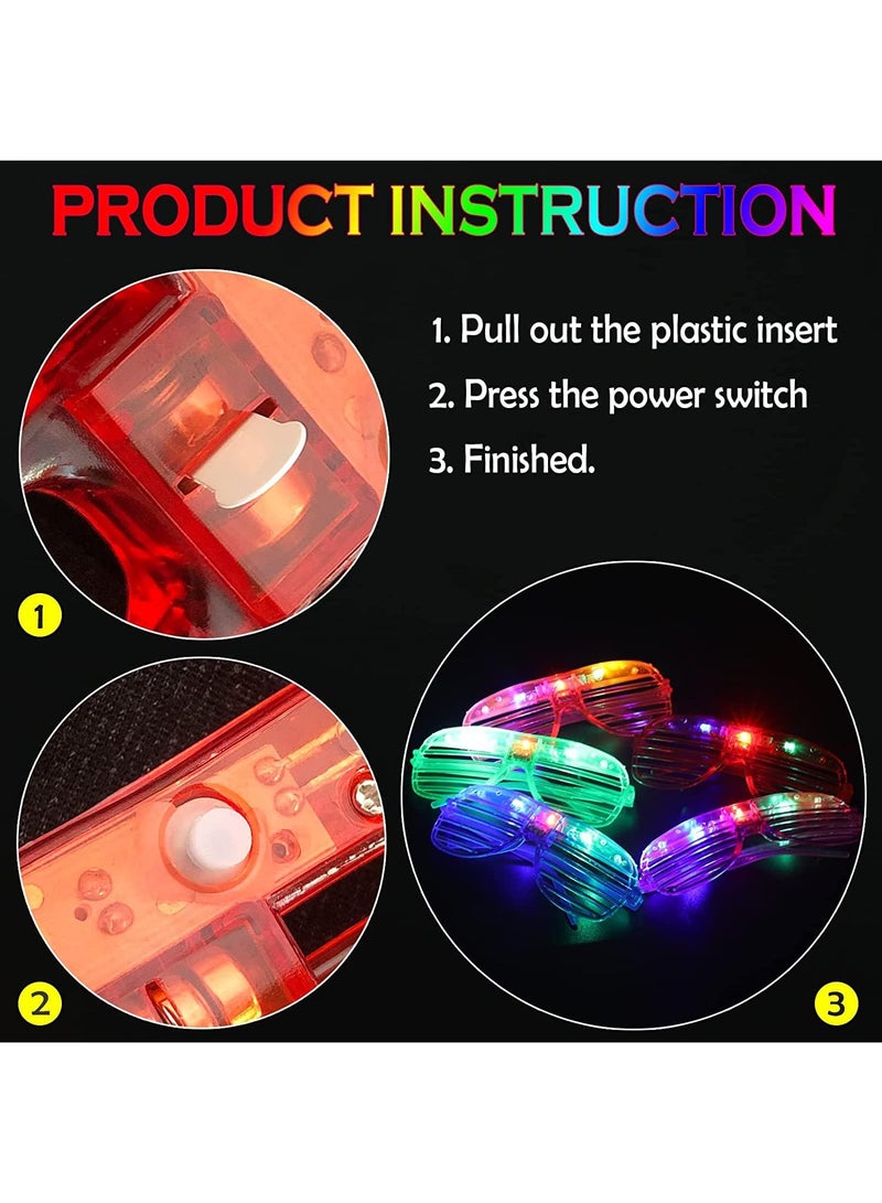 Sweet seven Neon Party Glasses - 12pcs Light-Up Glow in the Dark Shutter Shades for Adults and Kids - Image 5
