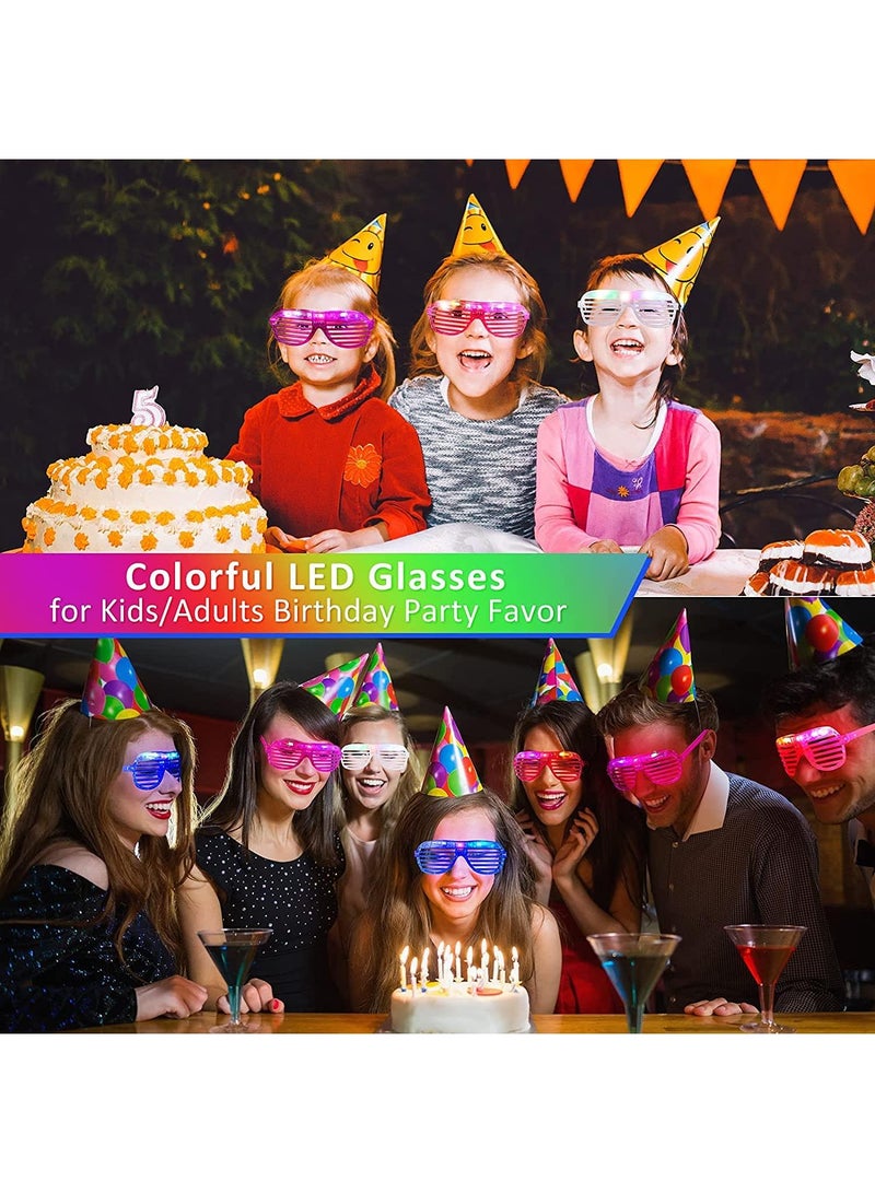 Sweet seven Neon Party Glasses - 12pcs Light-Up Glow in the Dark Shutter Shades for Adults and Kids - Image 2