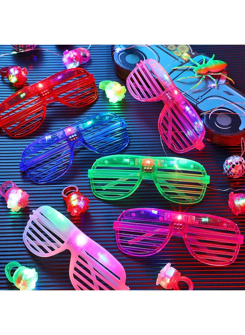 Sweet seven Neon Party Glasses - 12pcs Light-Up Glow in the Dark Shutter Shades for Adults and Kids - Image 3