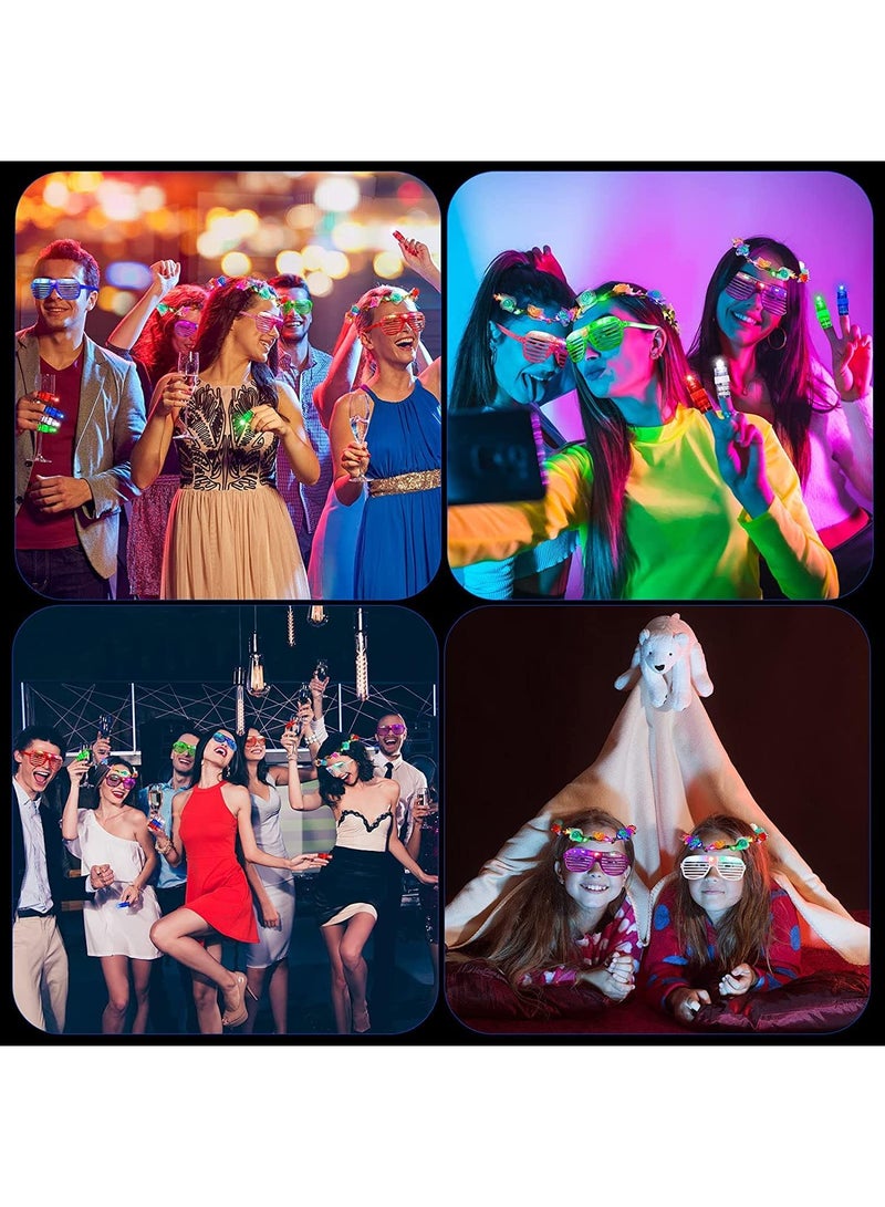 Sweet seven Neon Party Glasses - 12pcs Light-Up Glow in the Dark Shutter Shades for Adults and Kids - Image 4
