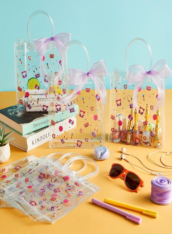 Lonfliness 24Pcs Kpop Themed Birthday Party Clear PVC Gift Bags With Ribbon Music Goodie Treat Candy Bags With Handles Popular Singer Present Transparent Tote Bag for Girls Friendship Baby Shower Wedding Decor - Image 4
