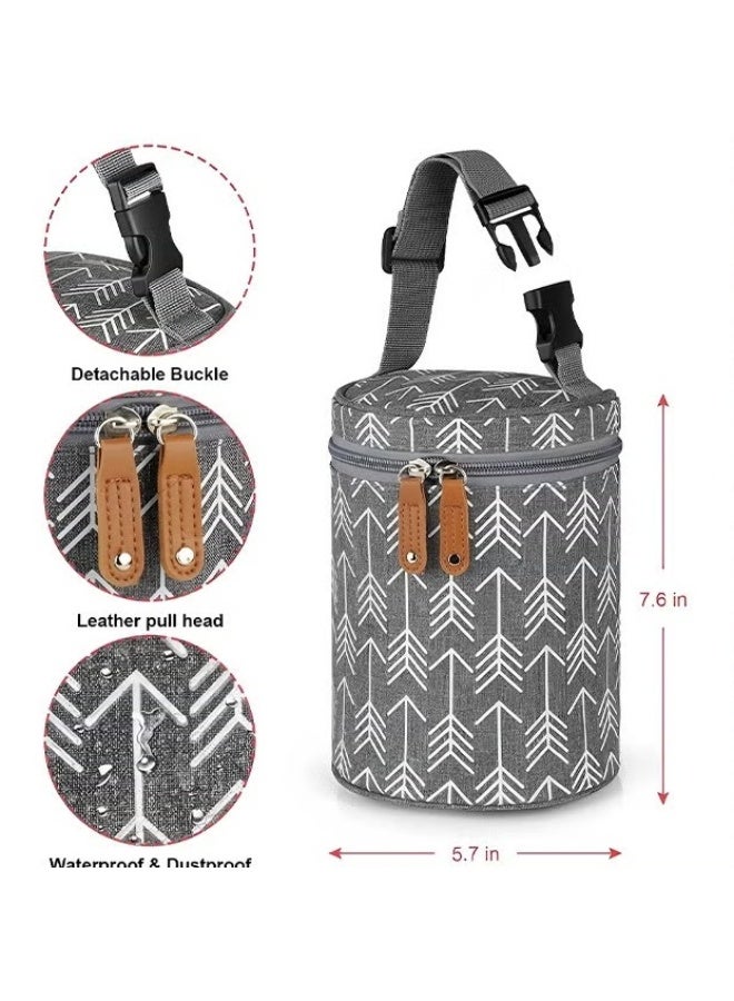 EETU Baby Bottle Warming Bags,Insulated Breastmilk Cooler Bag,Travel Portable Insulated Tote Bag,Outdoor Protection Insulation Leakproof Bag,Reusable Bottle Storage Bag For Nursing Mom,Grey - Image 2