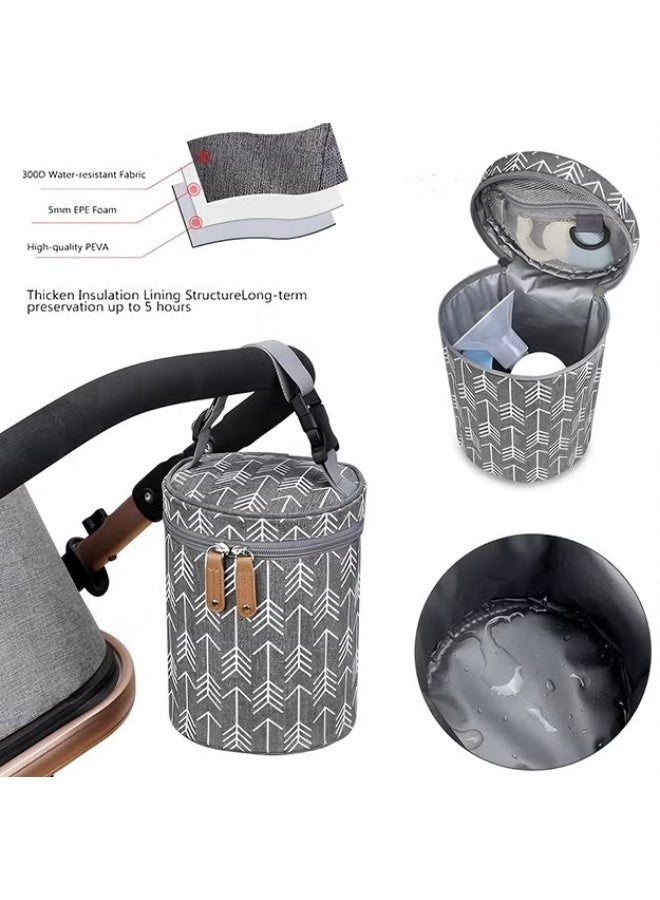 EETU Baby Bottle Warming Bags,Insulated Breastmilk Cooler Bag,Travel Portable Insulated Tote Bag,Outdoor Protection Insulation Leakproof Bag,Reusable Bottle Storage Bag For Nursing Mom,Grey - Image 4