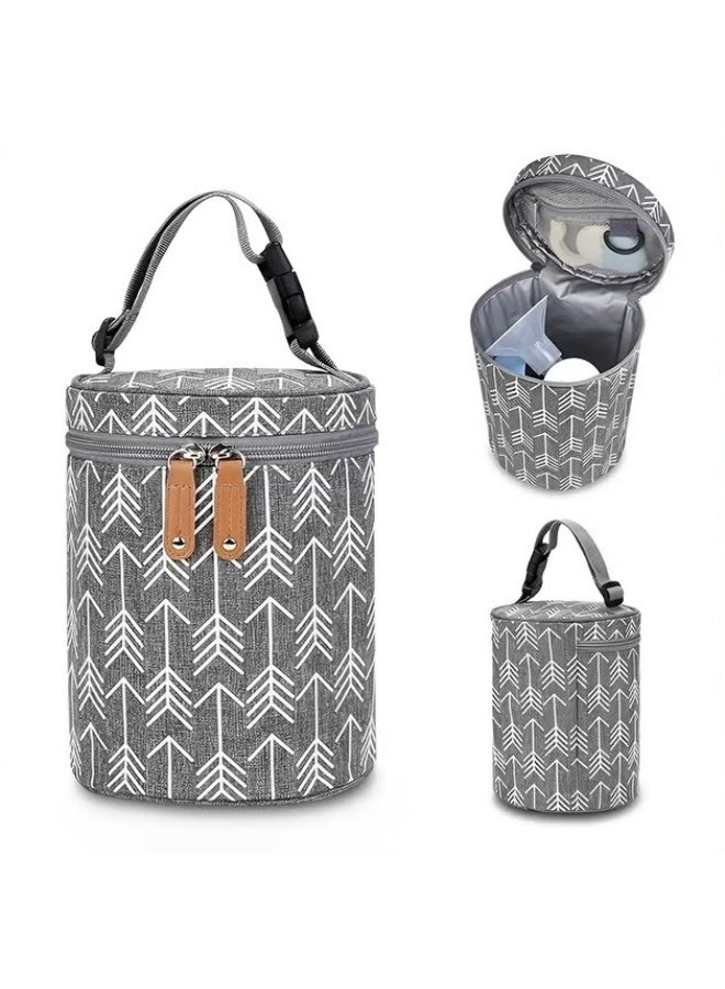 EETU Baby Bottle Warming Bags,Insulated Breastmilk Cooler Bag,Travel Portable Insulated Tote Bag,Outdoor Protection Insulation Leakproof Bag,Reusable Bottle Storage Bag For Nursing Mom,Grey - Image 1
