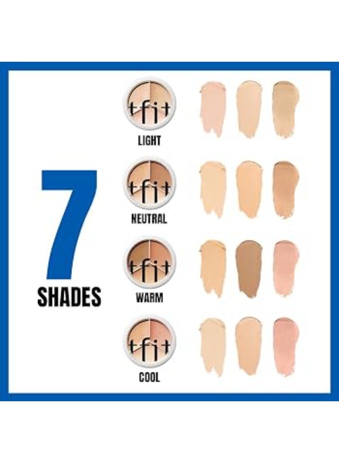TFIT Cover Up Pro Concealer - Triple Palette | High-Pigmented, Full Coverage & Crease-Proof | Korean Concealer for Dark Circles, Redness & Blemishes (00 Light, 15g) - Image 2