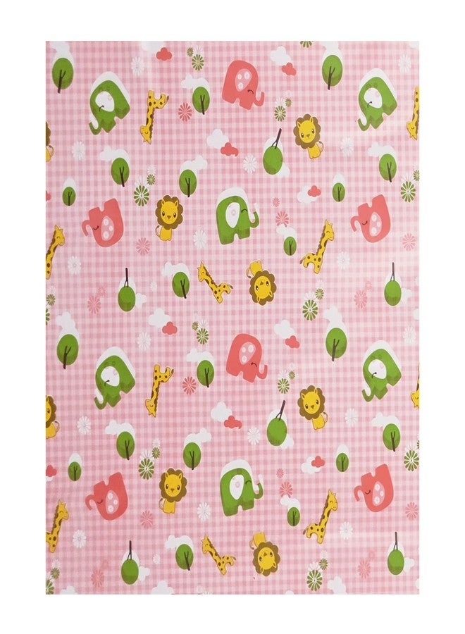 Ecosoft Baby Plastic Sheet | Baby Bed Protector | 36 x 40 Inches | 90 x 100 cm (Big Jungle Pink) - Image 4