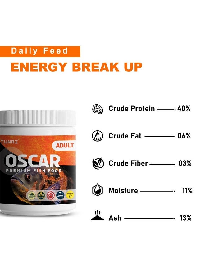 طعام سمك أوسكار سوبريم فورمولا | 4 مم، 500 جرام | يحتوي على 40% بروتين لأسماك أوسكار متوسطة وكبيرة الحجم، في جميع مراحل الحياة، حبيبات - Image 5