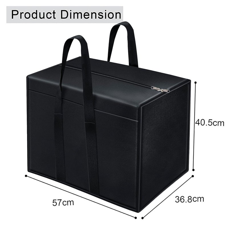Asthi Asthi Big 85 L Moisture Proof Clothes Nylon Storage Bag Organiser for Books Magazine Stationery Paper Document Toy Storage Black 57x 368X 405 cm Rectangular PACK OF10  - Image 2