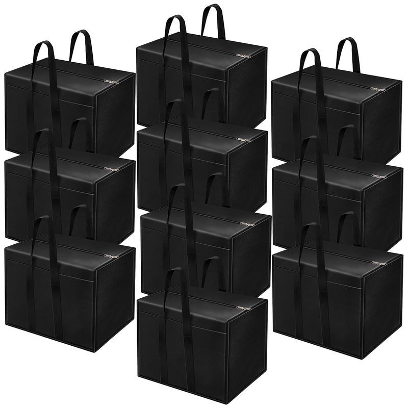 Asthi Asthi Big 85 L Moisture Proof Clothes Nylon Storage Bag Organiser for Books Magazine Stationery Paper Document Toy Storage Black 57x 368X 405 cm Rectangular PACK OF10  - Image 1