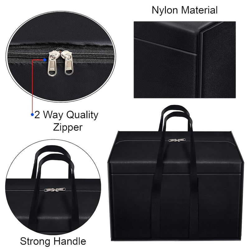Asthi Asthi Big 85 L Moisture Proof Clothes Nylon Storage Bag Organiser for Books Magazine Stationery Paper Document Toy Storage Black 57x 368X 405 cm Rectangular PACK OF10  - Image 4
