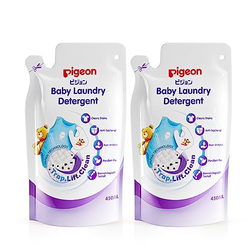 Pigeon Baby Laundry Liquid Detergent Refill 450 ml (Pack of 2) | Gentle Fabric Care for Baby Clothes | Removes Daily Stains | Hand & Machine Wash - Image 1