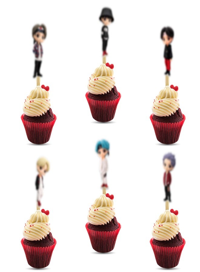 Seyal K-Pop Cupcake Topper - Cute and Stylish Party Decoration for Cupcakes, Decorative Dessert Topper for Birthday Celebrations, Events, Parties, Dessert Tables, Special Occasions & Festive Gatherings - Image 1