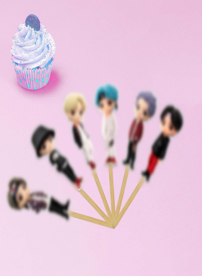 Seyal K-Pop Cupcake Topper - Cute and Stylish Party Decoration for Cupcakes, Decorative Dessert Topper for Birthday Celebrations, Events, Parties, Dessert Tables, Special Occasions & Festive Gatherings - Image 3