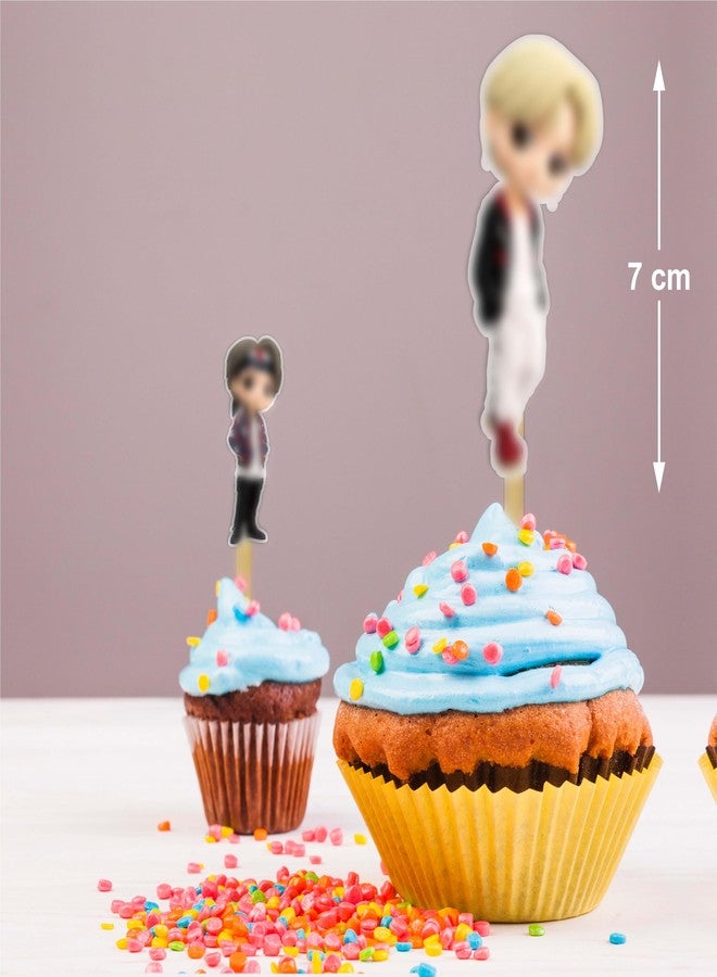 Seyal K-Pop Cupcake Topper - Cute and Stylish Party Decoration for Cupcakes, Decorative Dessert Topper for Birthday Celebrations, Events, Parties, Dessert Tables, Special Occasions & Festive Gatherings - Image 2