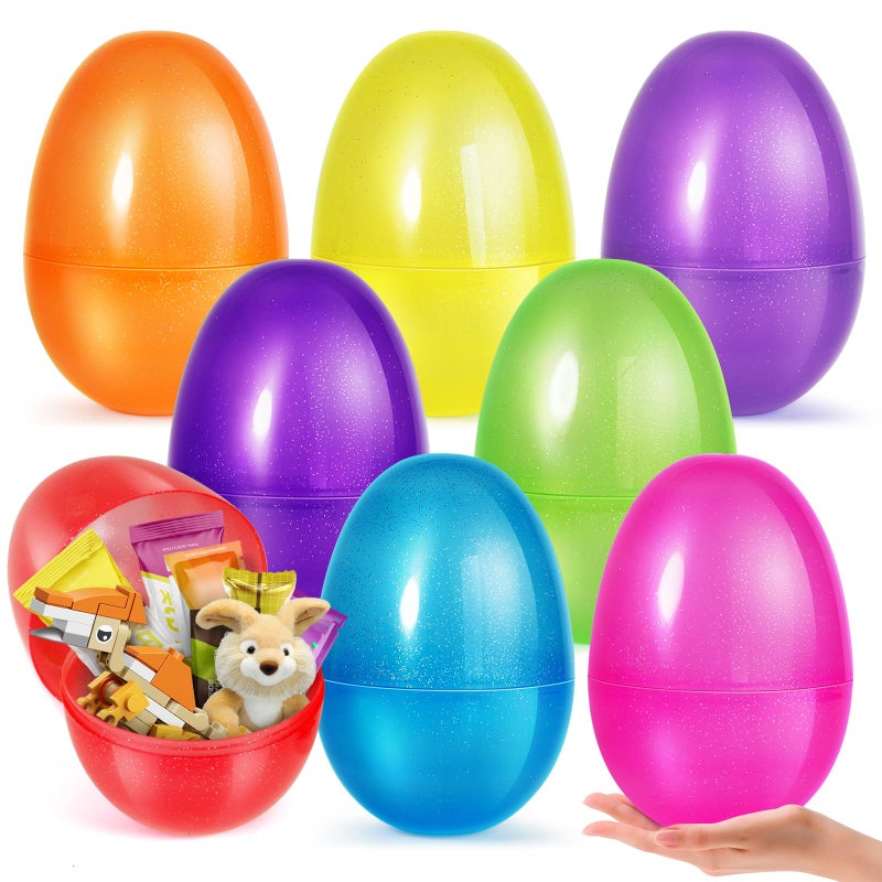 AuroTops 8 Pcs Jumbo Easter Eggs,10 Inch Easter Eggs, Plastic Fillable Easter Egg, Empty Big Easter Egg for Easter Basket Stuffers Easter Decoration, Easter Hunt Party Favors - Image 1