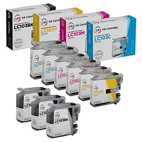 LD Products Compatible Ink Cartridge Replacement for Brother LC103 High Yield (3 Black, 2 Cyan, 2 Magenta, 2 Yellow, 9-Pack) - Image 1