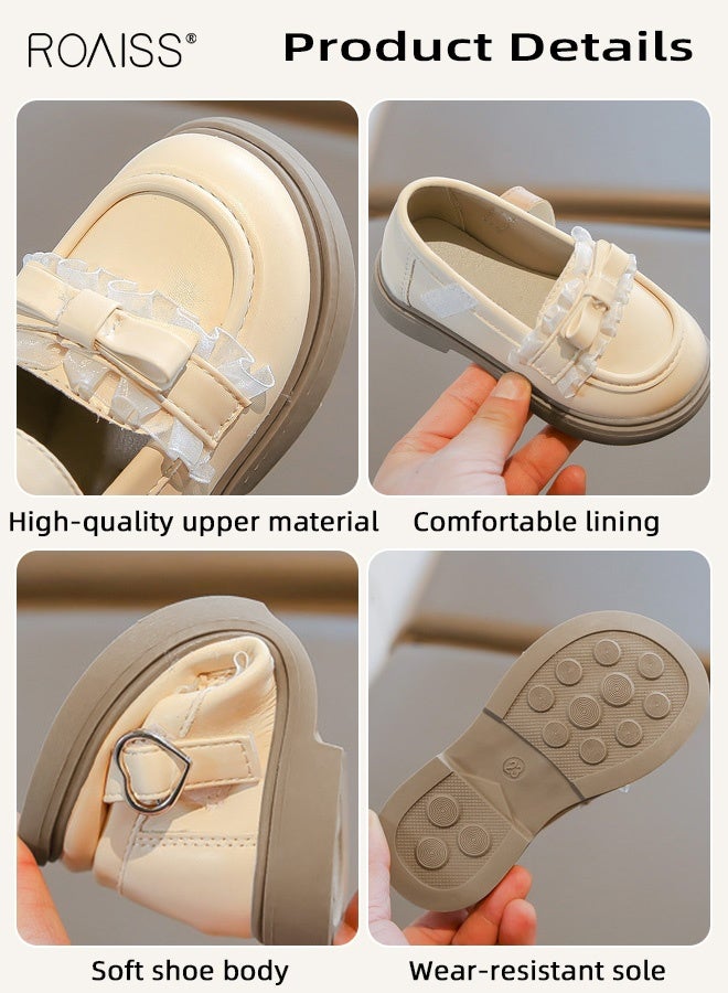 رويس أحذية أنيقة للفتيات، أحذية أنيقة للغاية مزينة بعقدة، أحذية مسطحة بإغلاق فيلكرو ونعل مانع للانزلاق، مناسبة للحفلات، حفلات الزفاف، المدرسة، الارتداء اليومي أو المناسبات الأخرى - Image 4