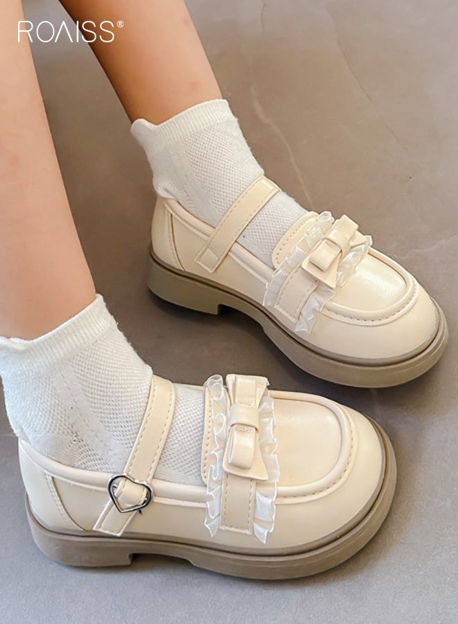 رويس أحذية أنيقة للفتيات، أحذية أنيقة للغاية مزينة بعقدة، أحذية مسطحة بإغلاق فيلكرو ونعل مانع للانزلاق، مناسبة للحفلات، حفلات الزفاف، المدرسة، الارتداء اليومي أو المناسبات الأخرى - Image 2