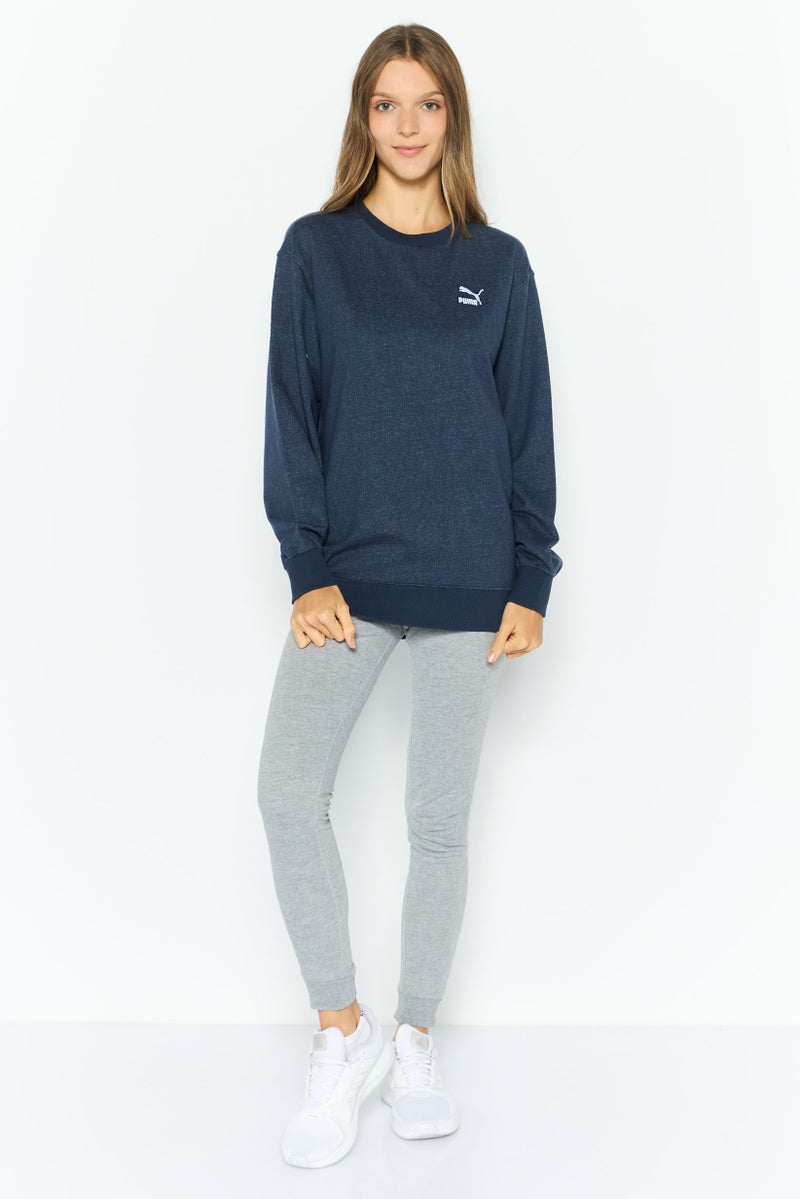 PUMA Women Sportswear Fit Long Sleeves Outdoor Sweatshirt, Navy - Image 3