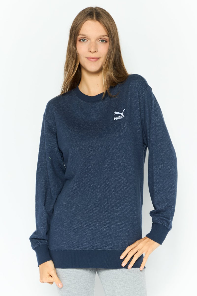 PUMA Women Sportswear Fit Long Sleeves Outdoor Sweatshirt, Navy - Image 1