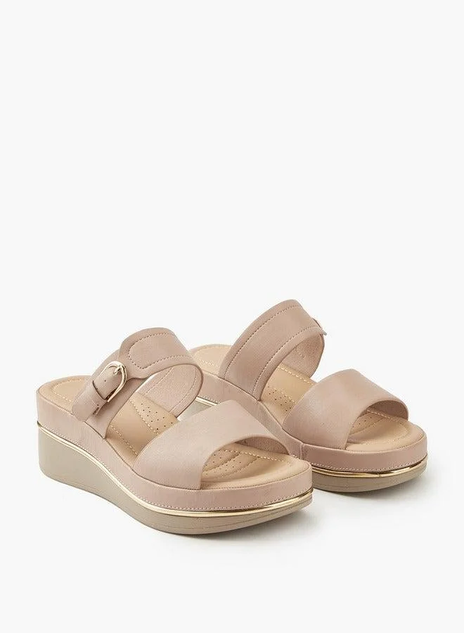 Flora Bella By Shoexpress Buckle Accent Slip-On Sandals
