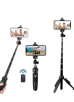 Portable 40 Inch Aluminum Alloy Selfie Stick Phone Tripod with Wireless Remote Shutter for iPhone 13 12 11 pro Xs Max Xr X 8 7 6 Plus, Android Smartphone, Selfies Video Recording Live Streaming