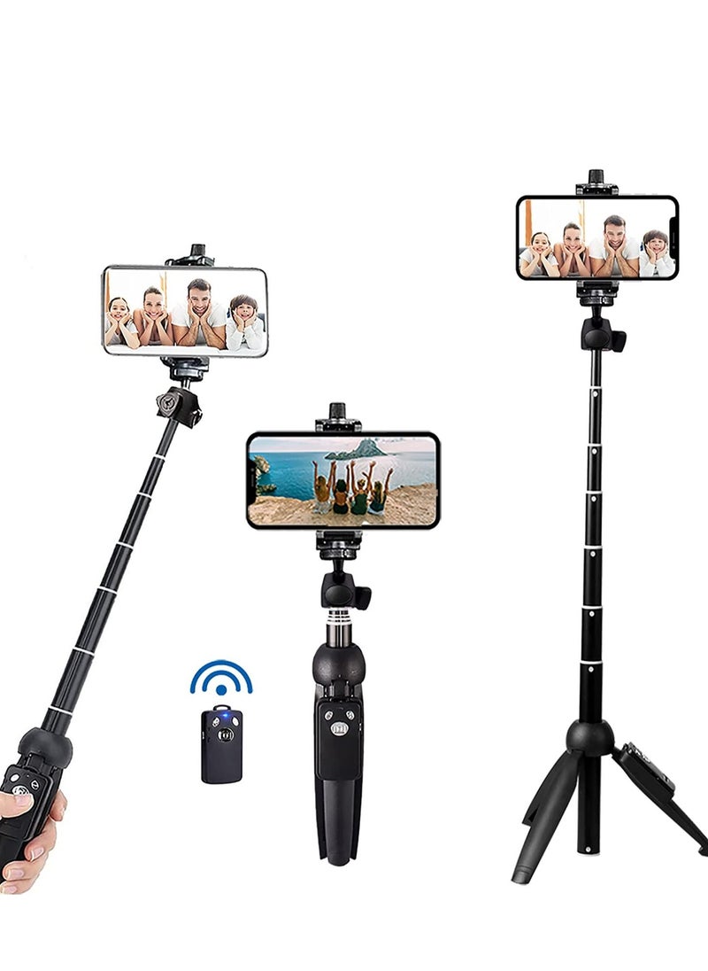 Excefore - Portable 40 Inch Aluminum Alloy Selfie Stick Phone Tripod with Wireless Remote Shutter for iPhone 13 12 11 pro Xs Max Xr X 8 7 6 Plus, Android Smartphone, Selfies Video Recording Live Streaming - Image 1