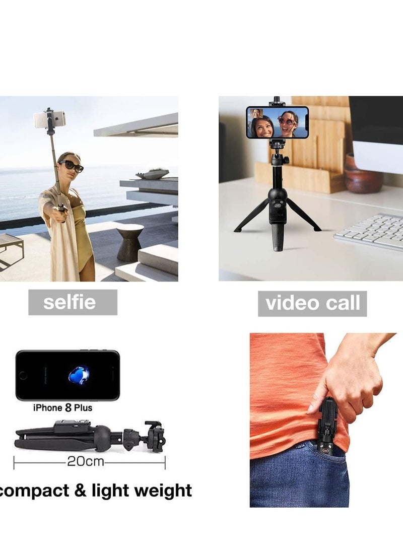 Excefore - Portable 40 Inch Aluminum Alloy Selfie Stick Phone Tripod with Wireless Remote Shutter for iPhone 13 12 11 pro Xs Max Xr X 8 7 6 Plus, Android Smartphone, Selfies Video Recording Live Streaming - Image 1