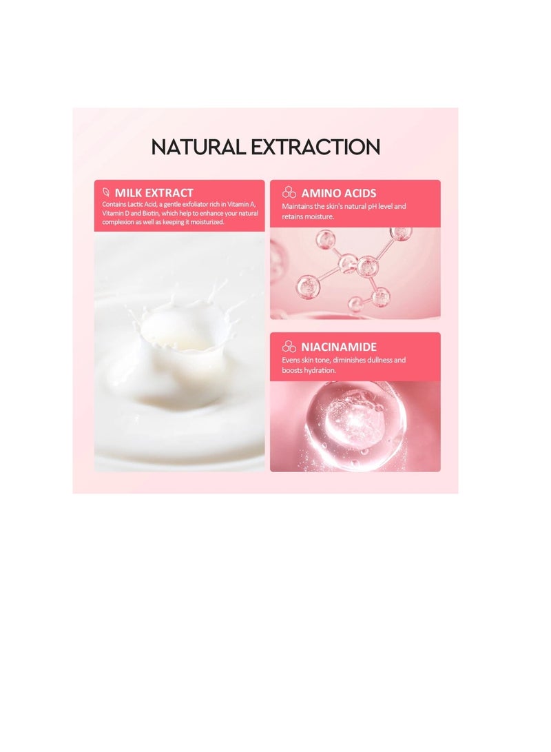 Glad2Glow Milk Amino Acid Gentle Cleanser Face Wash Brighten Hydrating pencuci muka skincare facial wash Oil Control - Image 5