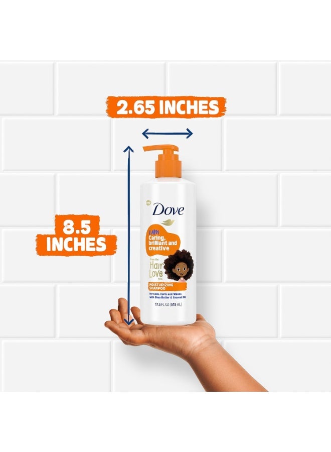 Dove مجموعة شامبو وبلسم دوف - مجموعة الحب، للشعر المجعد، للأطفال، منتجات الشعر المموج 17.5 أونصة (مجموعة من قطعتين) - Image 2