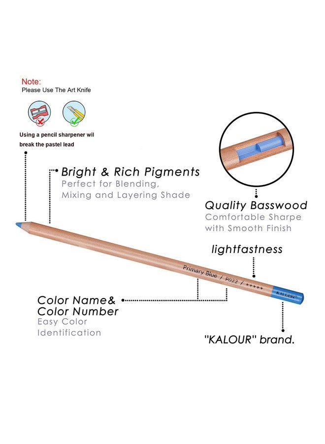 كالور مجموعة أقلام تلوين بالطباشير من برو باستيل مكونة من 50 لونًا من أقلام الفحم الملونة لرسم ورسم وتلوين لوازم التظليل للفنانين البالغين - Image 3