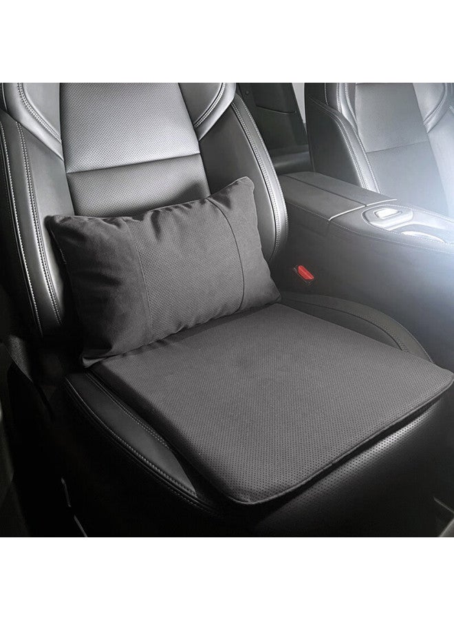 Dijialun Faux Fur Car Seat Cushion, Ventilated And Breathable, Bamboo Charcoal Memory Foam, Suede Office And Tea Room Height-increasing Car Seat Pad