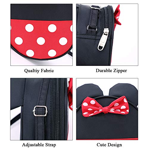 Voikukka Cute Girls Disney Crossbody Purse Toddler Purses Minnie Mouse Purse for Little Girl Trip Travel Toddler Cross Body Bag Small Kids Mini Mouse Accessories Purses - Image 5