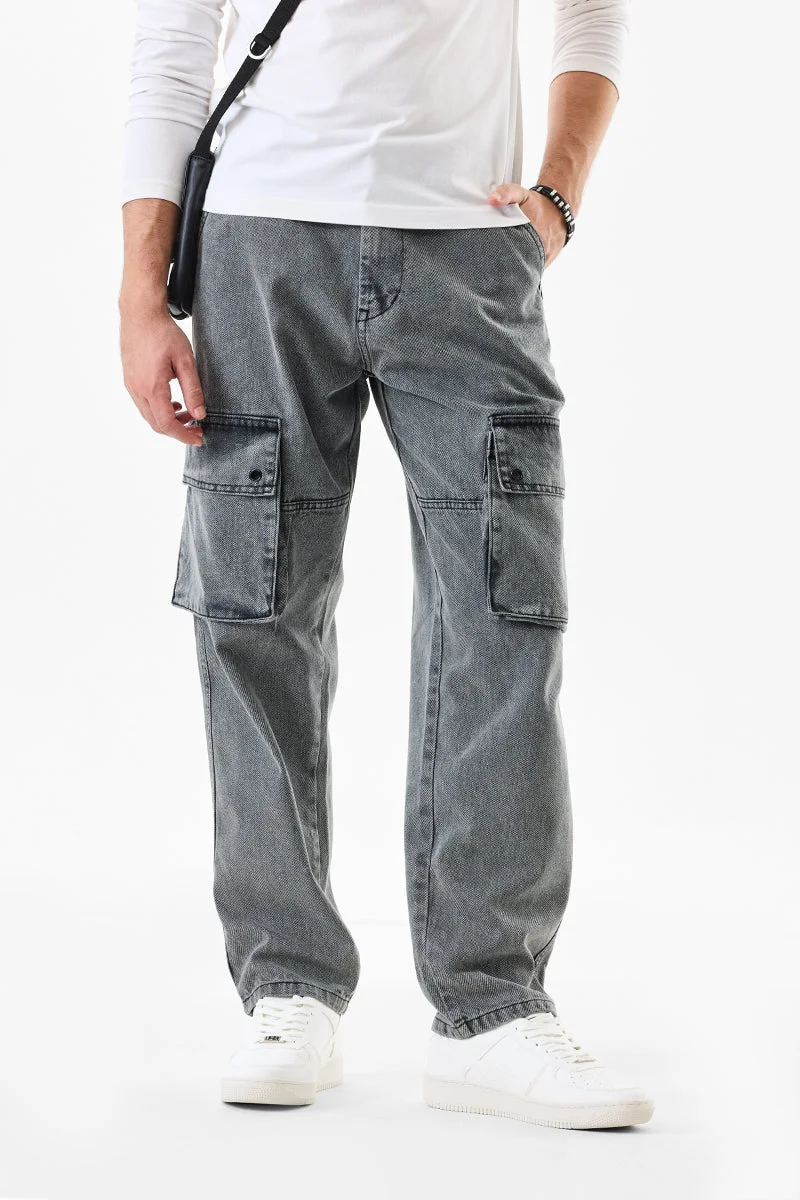 SNITCH Baggy Fit Cargo Jeans