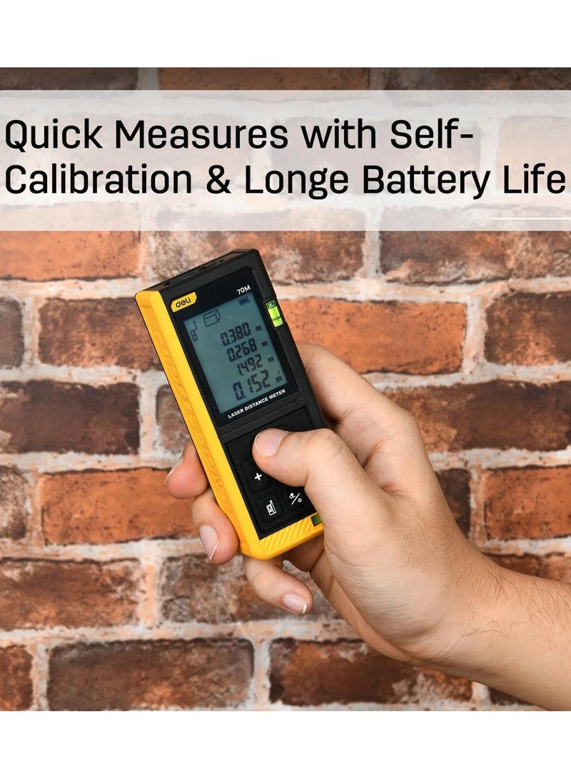 ديلي جهاز قياس المسافات بالليزر Deli DL4169، مدى يصل إلى 60 مترًا، شاشة بحجم 1.7 بوصة - Image 3