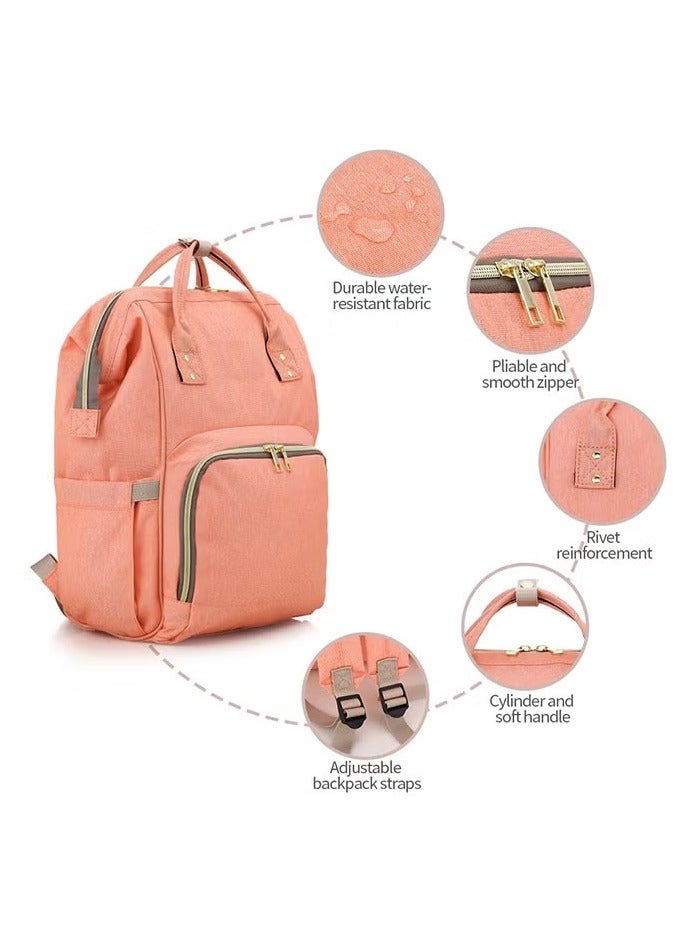 B & D Multifunction Baby Diaper Bag Backpack with Portable Changing Station & Toy Bar – Waterproof, Large Capacity, Lightweight & Comfortable for Travel and Outdoors - Image 2