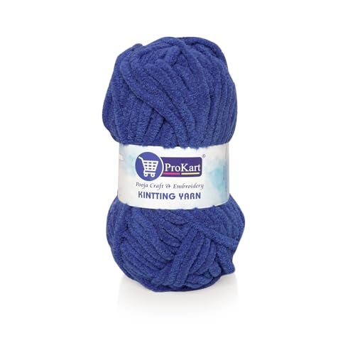 ProKart Premium Blankie Wool, Plush & Cuddly, Chenille Yarn Supersoft Hand Knitting Wool Ball | Blanket Thick/Mottu Yarn Ball Suitable for Hand Knitting and Crocheting (Royal Blue, 100gms x 4 Pack) - Image 5